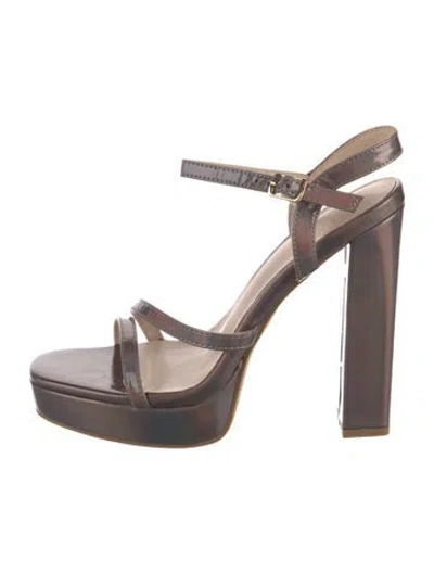 Pre-owned Halston Leather Sandals In Brown