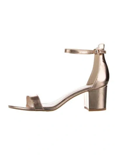 Pre-owned Halston Leather Sandals In Silver