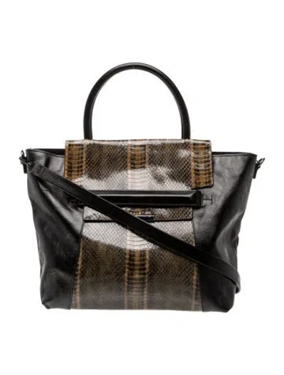Pre-owned Halston Leather Top Handle Bag In Multi