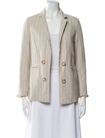 Pre-owned Halston Linen Blazer In Neutral