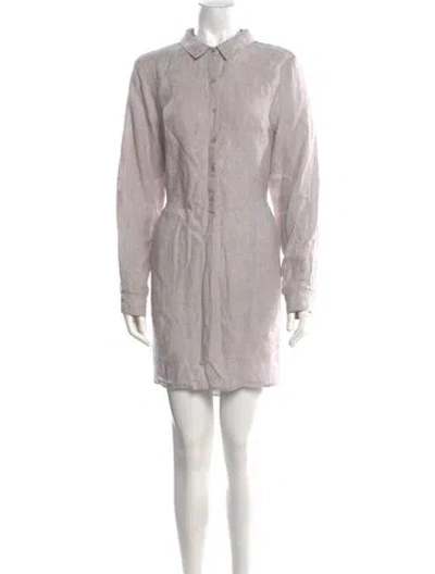 Pre-owned Halston Linen Mini Dress In Purple