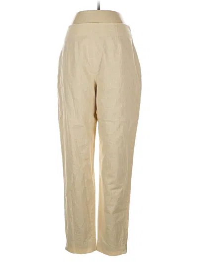 Pre-owned Halston Linen Pants In Gold