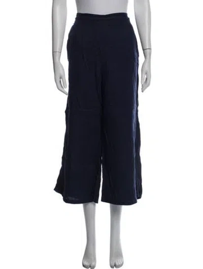 Pre-owned Halston Linen Sweatpants In Blue