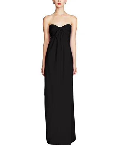 Halston Lisette Satin Gown In Black