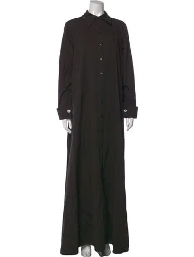 Pre-owned Halston Long Dress In Black