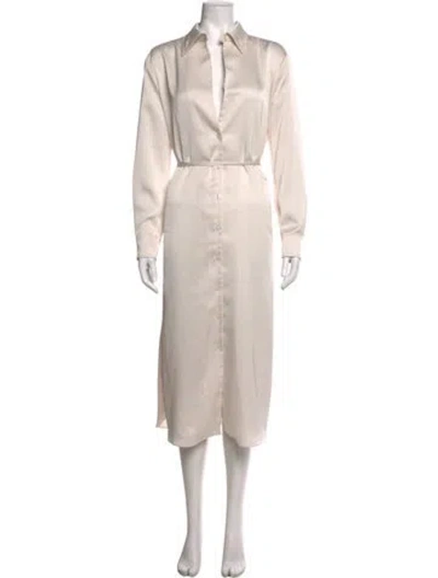 Pre-owned Halston Long Dress W/ Tags In Neutrals