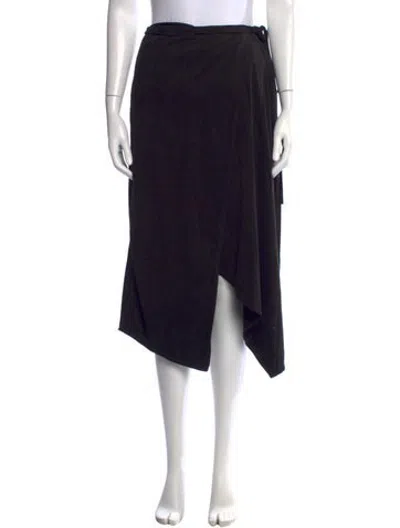 Pre-owned Halston Long Skirt In Black
