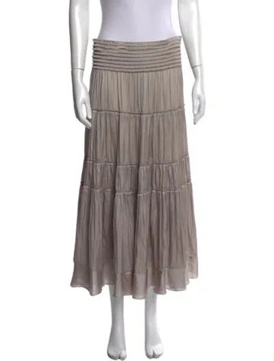 Pre-owned Halston Long Skirt In Grey