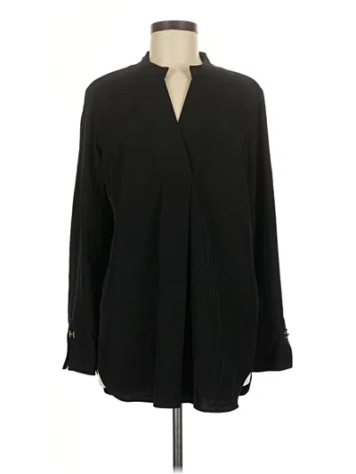 Halston Long Sleeve Blouse In Black