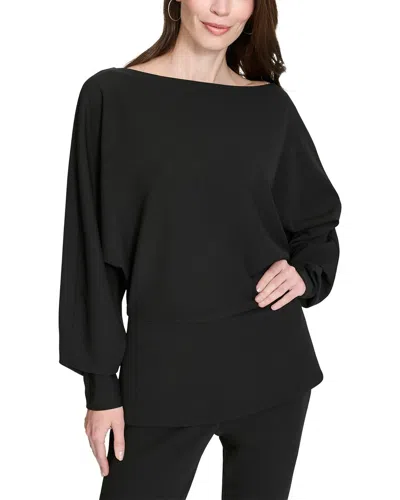 Halston Long Sleeve Dolman Blouse In Black