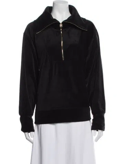 Pre-owned Halston Long Sleeve Sweatshirt In Black