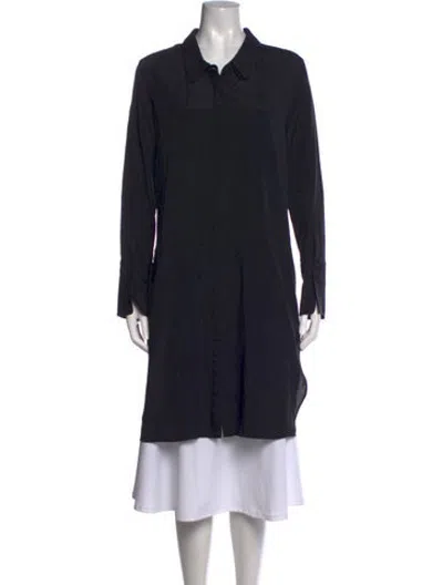 Pre-owned Halston Long Sleeve Tunic In Black