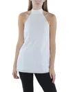 Halston Loren Womens Polka Dot Open Back Halter Top In Multi