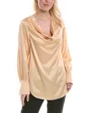 Halston Luisa Cowl-neck Top In Beige