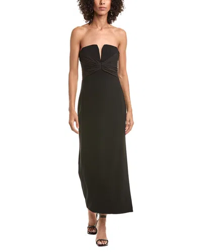 Halston Marguerite Crepe Midi Dress In Black