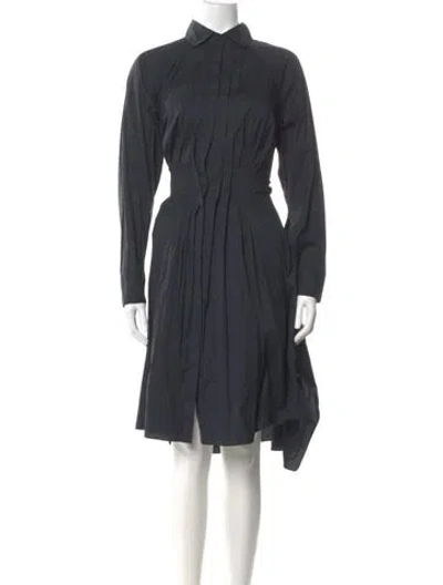 Pre-owned Halston Midi Length Dress In Gray
