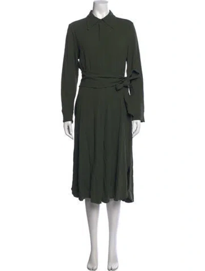 Pre-owned Halston Midi Length Dress In Green