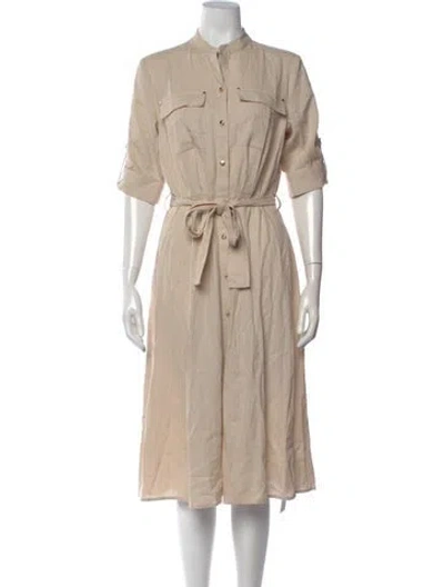 Pre-owned Halston Midi Length Dress In Neutrals