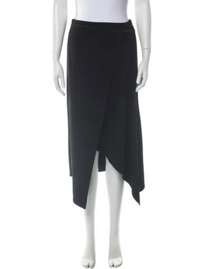 Pre-owned Halston Midi Length Skirt In Black