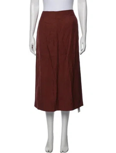 Pre-owned Halston Midi Length Skirt In Red