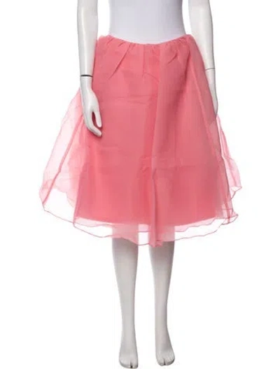 Pre-owned Halston Midi Length Skirt W/ Tags In Pink