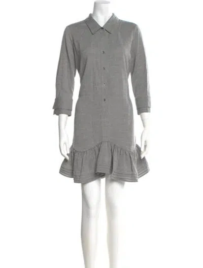 Pre-owned Halston Mini Dress In Gray