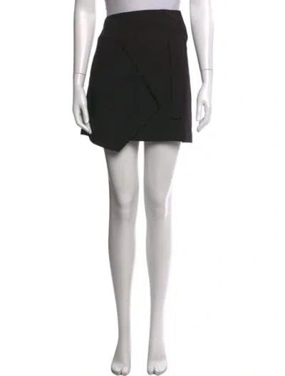 Pre-owned Halston Mini Skirt In Black