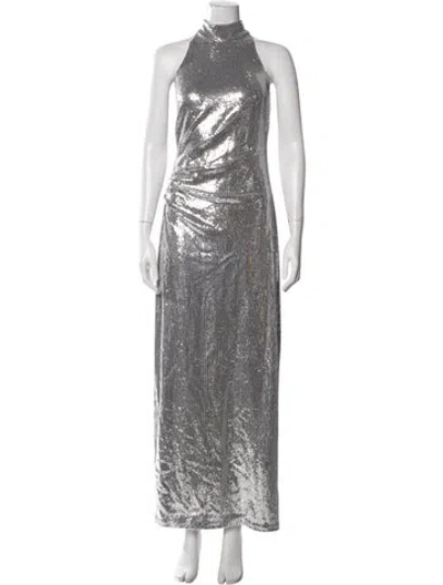 Pre-owned Halston Mock Neck Long Dress
