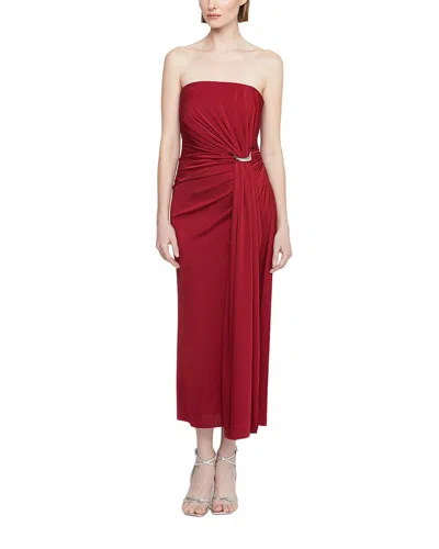 Halston Nadia Midi Dress In 9447-ruby