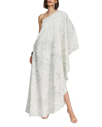 HALSTON NEVEAN FLORAL CREPE CAFTAN DRESS