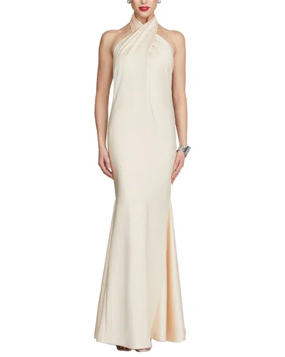 Halston Ninette Satin Gown In White