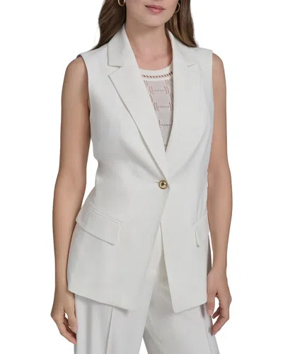Halston Notch Pocket Vest Top In White