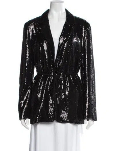 Pre-owned Halston Nylon Evening Jacket In Black