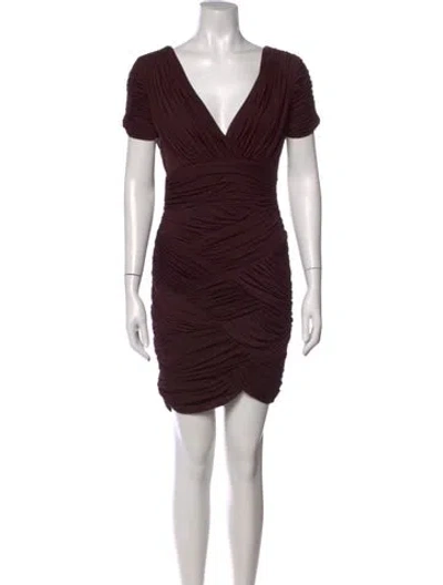Pre-owned Halston Nylon Mini Dress In Purple