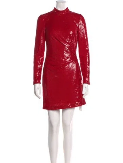 Pre-owned Halston Nylon Mini Dress W/ Tags In Red