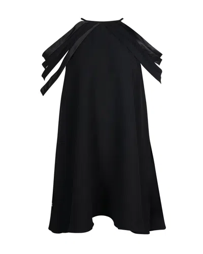 Halston Off Shoulder Mini Dress In Black Polyester