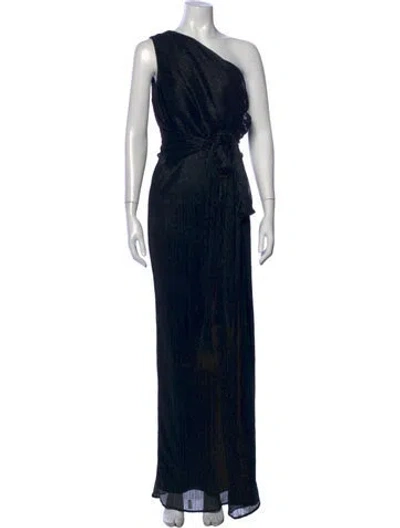 Pre-owned Halston One-shoulder Jumpsuit In Black