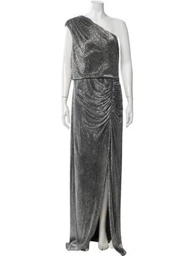 Pre-owned Halston One-shoulder Long Dress In Multi