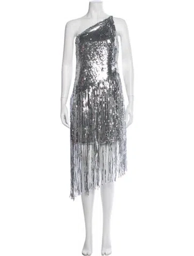 Pre-owned Halston One-shoulder Mini Dress