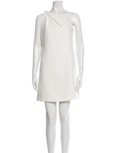Pre-owned Halston One-shoulder Mini Dress W/ Tags In Neutral