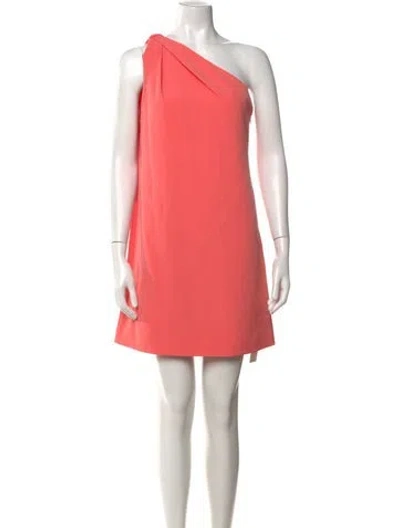Pre-owned Halston One-shoulder Mini Dress W/ Tags In Orange