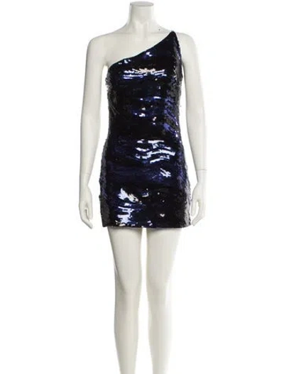 Pre-owned Halston One-shoulder Mini Dress W/ Tags In Yellow