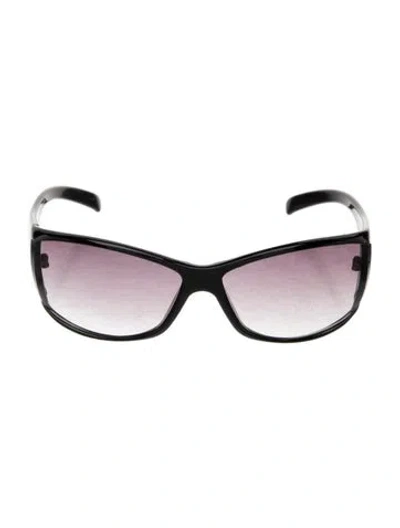 Pre-owned Halston Oversize Gradient Sunglasses In Black