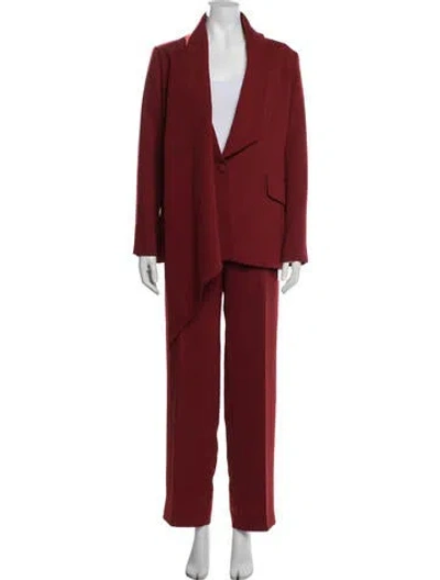 Pre-owned Halston Pantsuit In Red