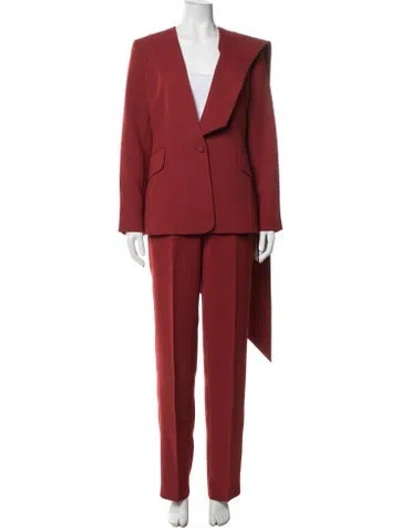 Pre-owned Halston Pantsuit In Red