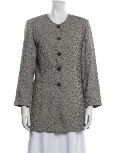 Pre-owned Halston Patterned Jacket In Grey