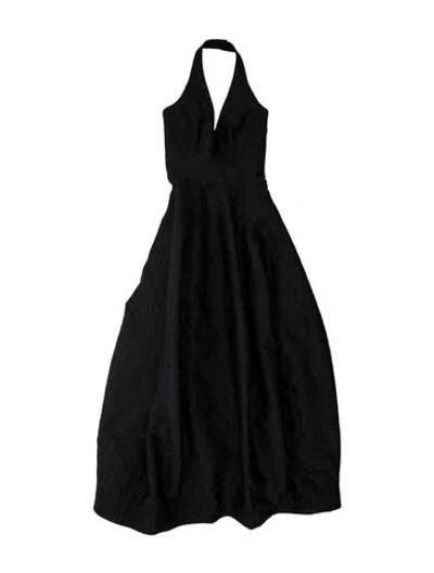 Pre-owned Halston Patterned Long Dress In Blue