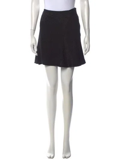 Pre-owned Halston Patterned Mini Skirt In Black