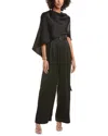 Halston Paulette Crepe Jumpsuit In Black