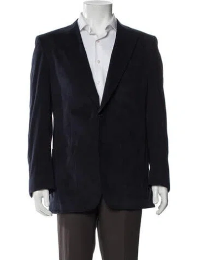Pre-owned Halston Peacoat In Blue